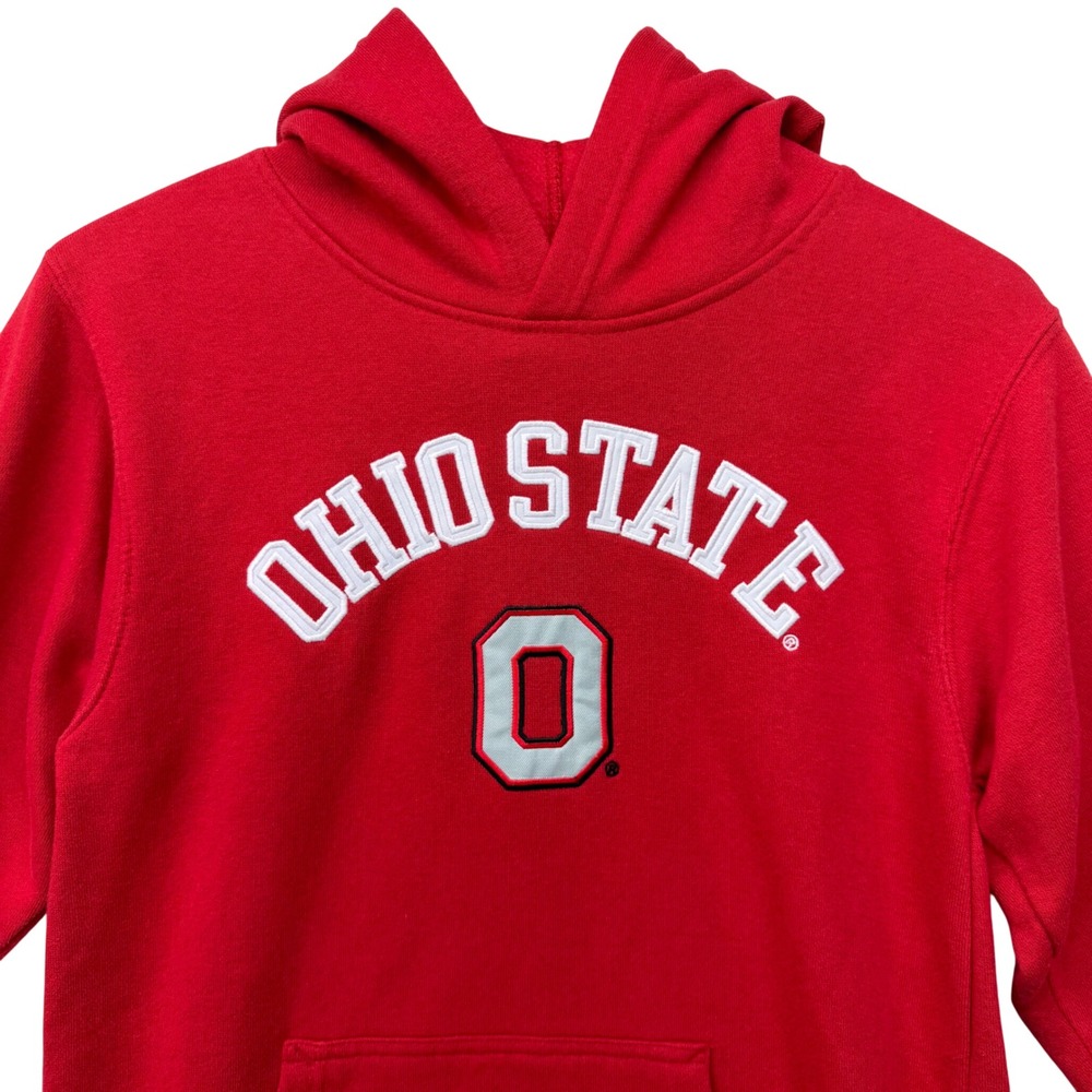 Genuine Stuff Ohio State Buckeyes Youth Hoodie Red Fleece Sweatshirt‎ M 10/12